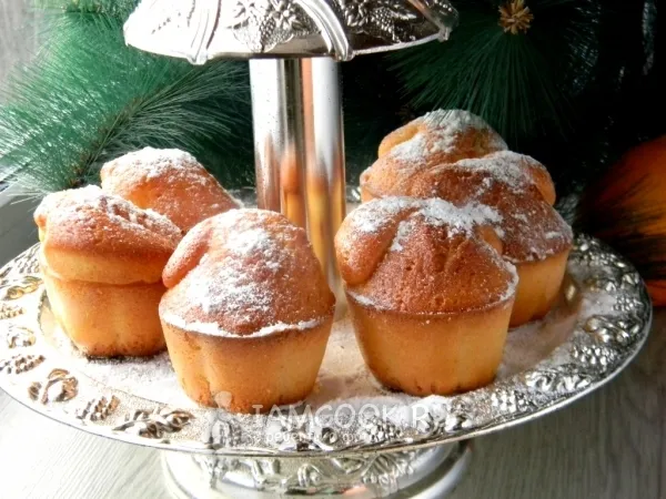 Фото блюда: Апельсиновые кексы в силиконовых формочках