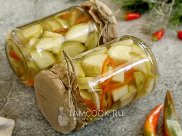 Фото блюда: Маринованные кабачки с острым перцем на зиму