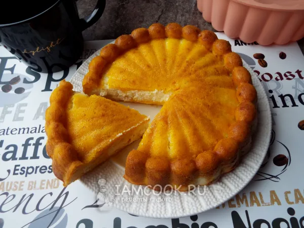 Фото блюда: Заливной пирог с тыквой и творогом