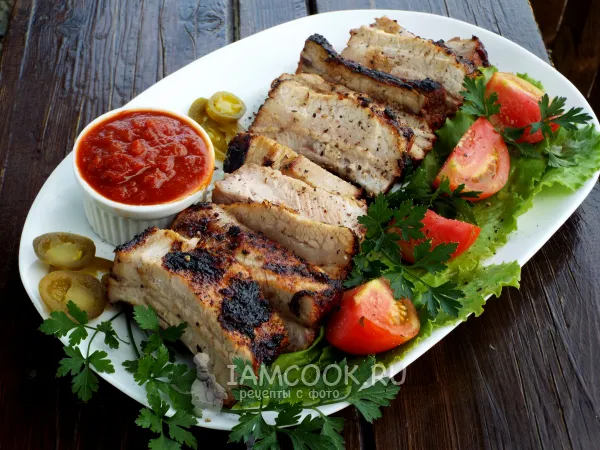 Фото блюда: Свиные ребрышки на решетке на мангале