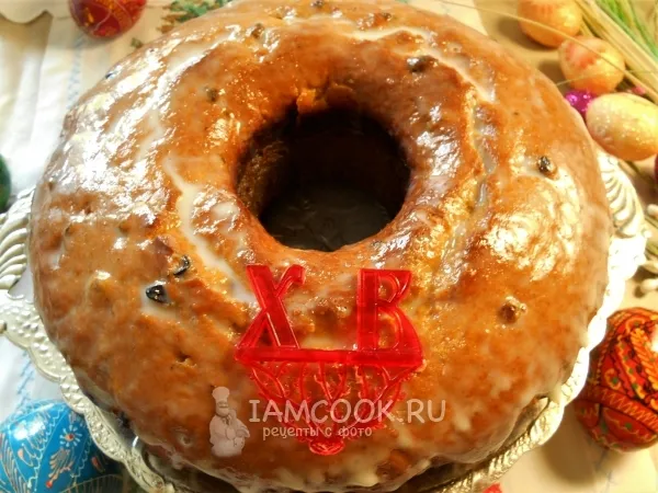Фото готового блюда: Ленивый пасхальный кекс с изюмом