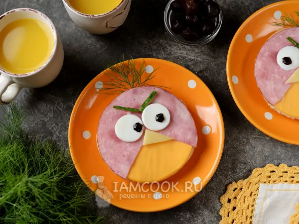 Фото блюда: Бутерброды «Злые птицы»