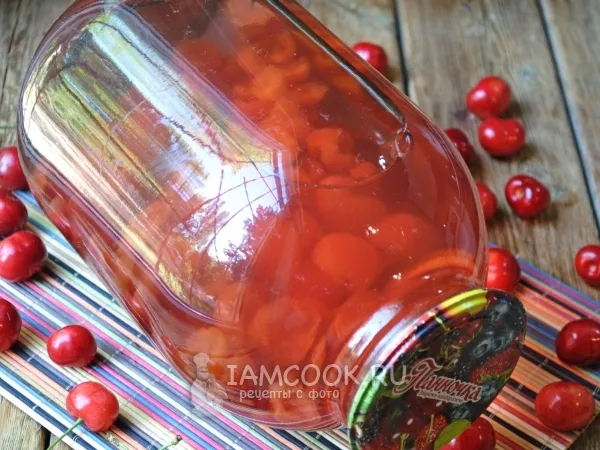 Фото блюда: Компот из черешни без косточек на зиму