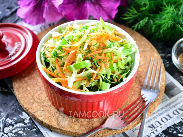 Фото готового блюда: Салат из молодой капусты с морковью