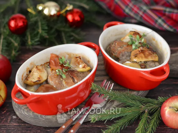 Фото блюда: Свинина с яблоками в духовке