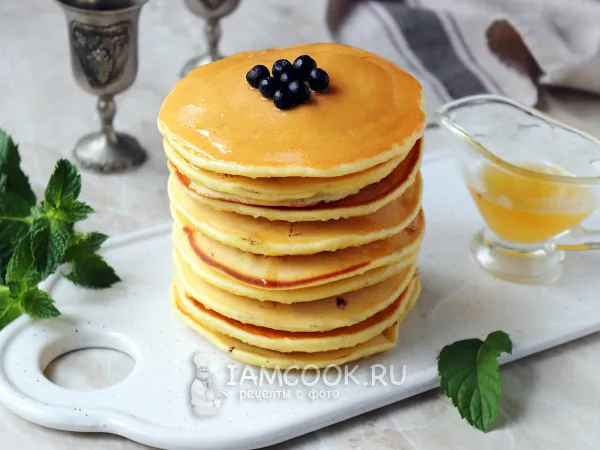 Фото блюда: Панкейки с черникой (на молоке)
