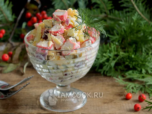 Фото блюда: Салат «Нежность» с крабовыми палочками