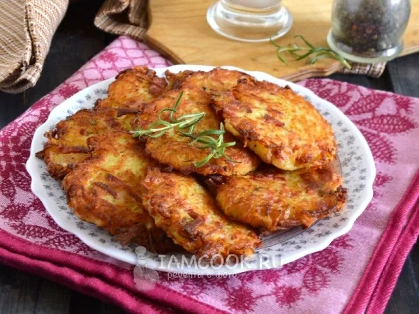 Фото блюда: Драники с вареной колбасой