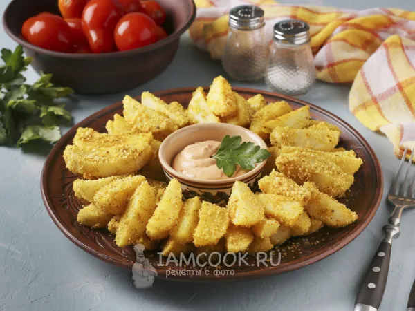 Фото готового блюда: Запечённый картофель с карри в духовке