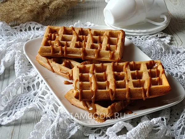 Фото блюда: Карамельные вафли в духовке