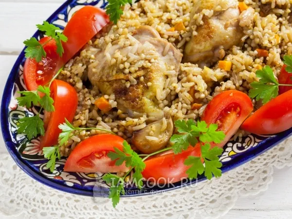 Фото блюда: Плов с рисом и гречкой