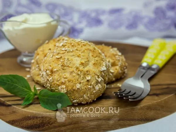 Фото блюда: Сырники с овсяными хлопьями в духовке