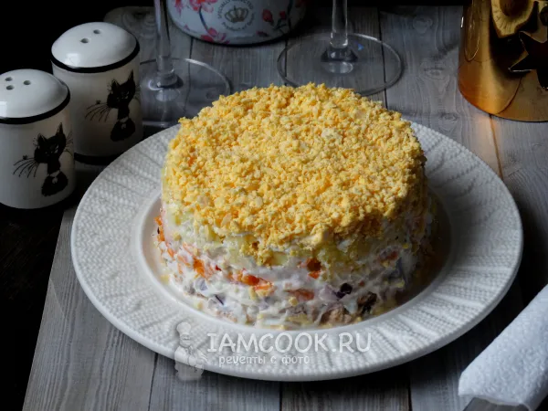 Фото блюда: Салат «Мимоза» со сметаной