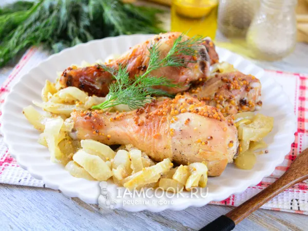 Фото блюда: Курица в сметанно-горчичном соусе в духовке