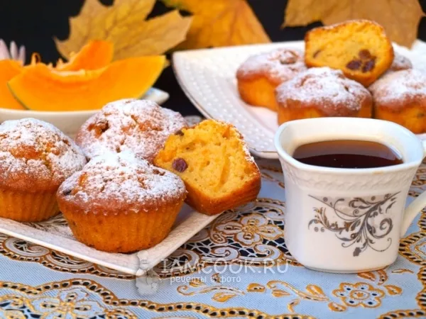 Фото блюда: Тыквенные кексы с изюмом