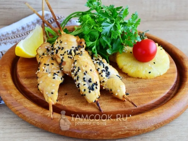 Фото готового блюда: Диетический шашлык из куриной грудки