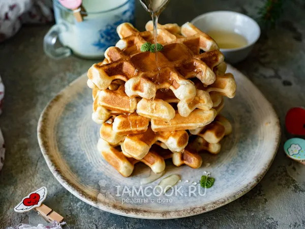 Фото готового блюда: Постные венские вафли в электровафельнице