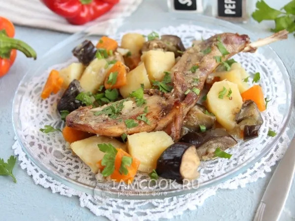 Фото блюда: Кролик с овощами в духовке
