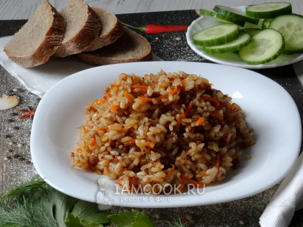Фото блюда: Рис с тушенкой и овощами