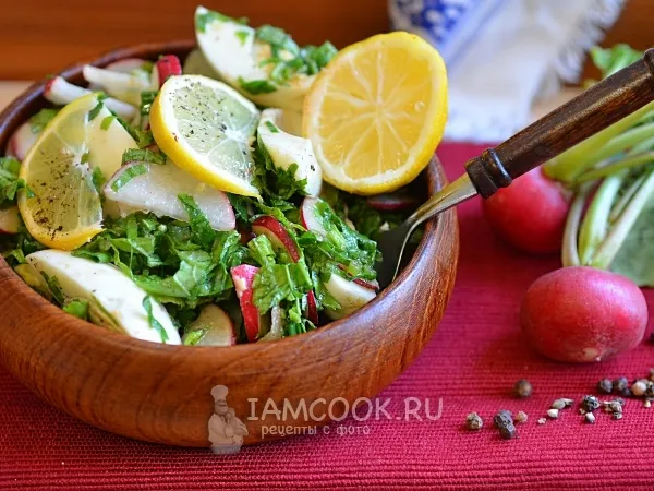 Фото готового блюда: Салат с ботвой редиса