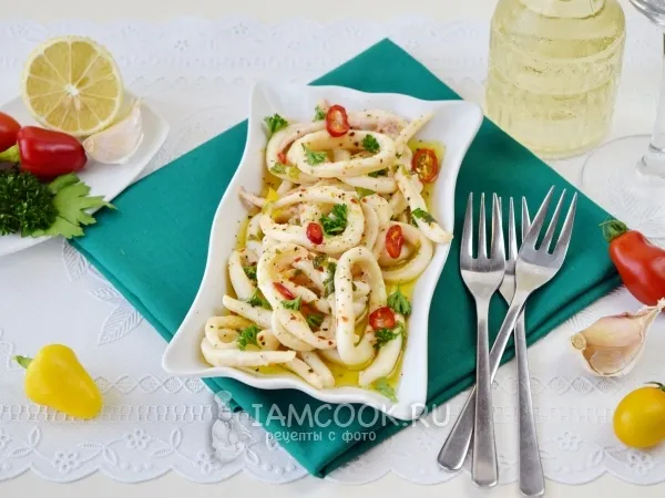 Фото готового блюда: Маринованные кальмары