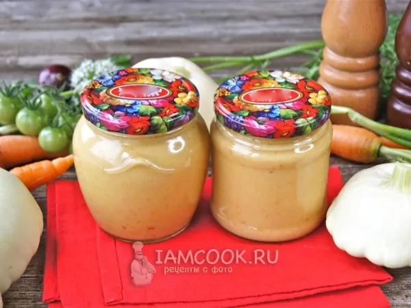 Фото блюда: Икра из патиссонов с майонезом на зиму