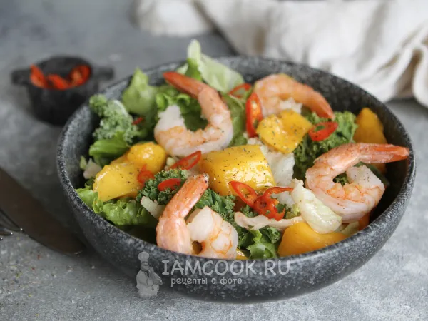 Фото блюда: Тайский салат с манго и креветками