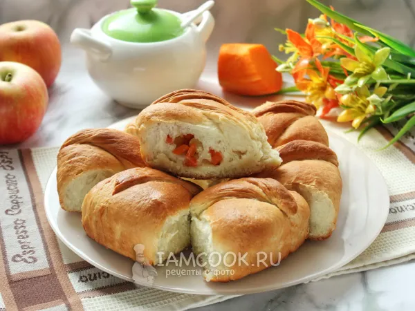 Фото блюда: Постный пирог с тыквой и яблоками