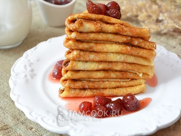 Фото блюда: Простые блины на молоке