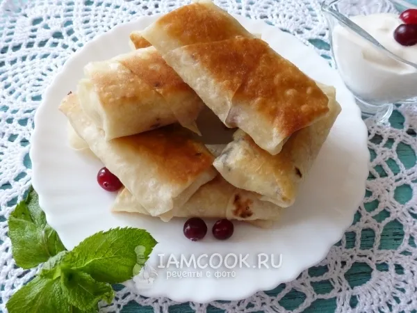 Фото блюда: Пирожки из лаваша с творогом