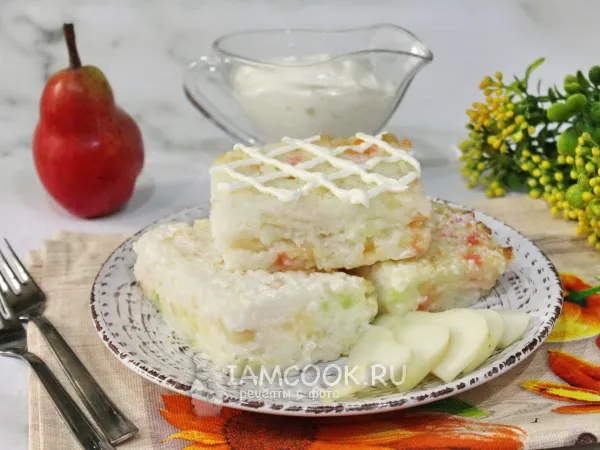 Фото блюда: Рисовая запеканка с грушей