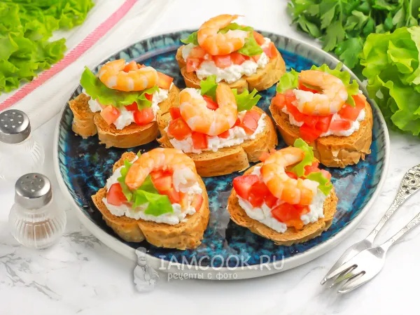 Фото блюда: Тосты с креветками