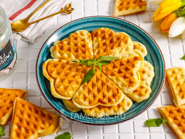 Фото готового блюда: Вафли на кокосовом молоке в вафельнице