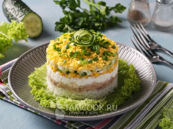 Фото блюда: Салат «Диана» с печенью трески