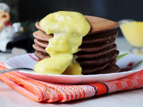 Фото готового блюда: Панкейки с заварным кремом
