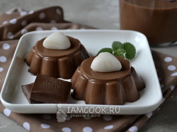 Фото готового блюда: Шоколадный пудинг с желатином