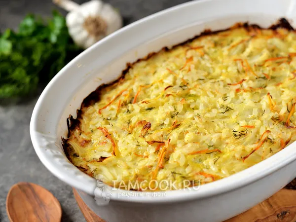 Фото блюда: Диетическая капустная запеканка в духовке (ПП)