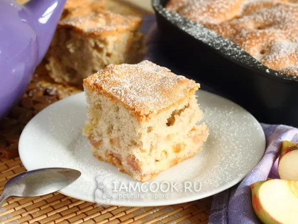 Фото готового блюда: Шарлотка с яблоками и изюмом