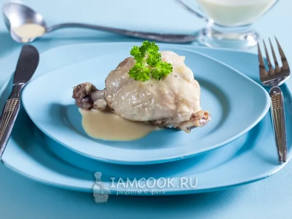 Фото готового блюда: Кролик тушеный в сливках