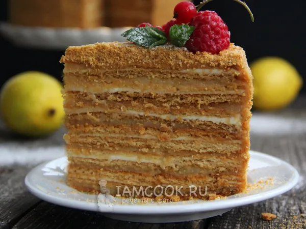 Фото блюда: Медовик с лимонным курдом