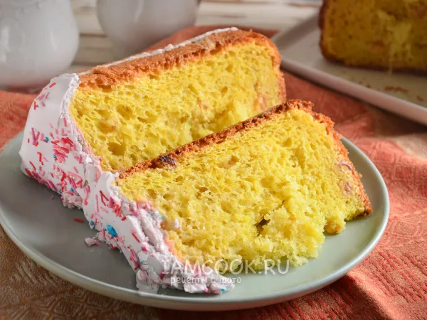 Фото готового блюда: Кулич с апельсином и куркумой в хлебопечке