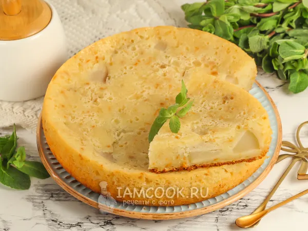 Фото блюда: Творожная запеканка с грушей в мультиварке