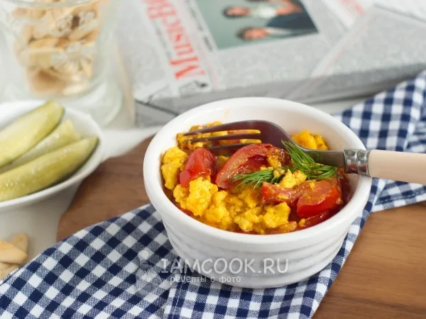 Фото блюда: Вегетарианский омлет с адыгейским сыром