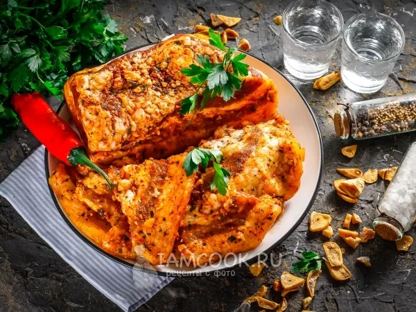 Фото блюда: Солёное сало в пакете