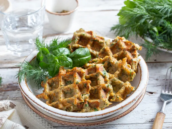 Фото готового блюда: Вафли из баклажанов в вафельнице