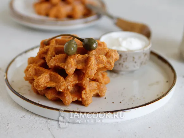 Фото готового блюда: Вафли из красной чечевицы