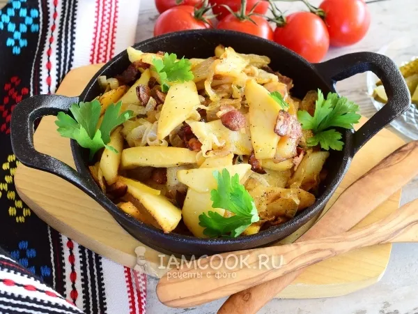 Фото блюда: Жареная картошка с беконом