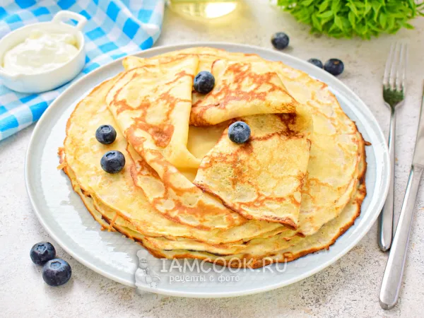 Фото готового блюда: Блины на сливках и кипятке