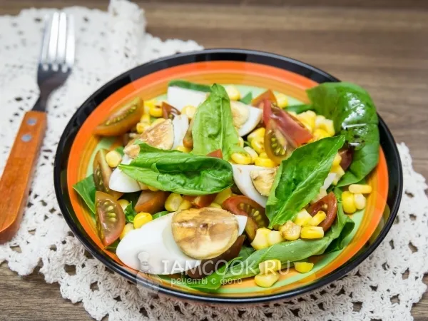 Фото блюда: Салат со шпинатом и помидорами