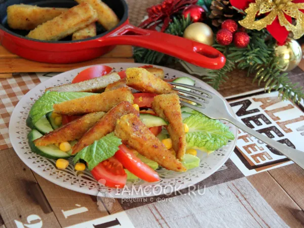 Фото блюда: Салат «Мехико» с наггетсами и овощами